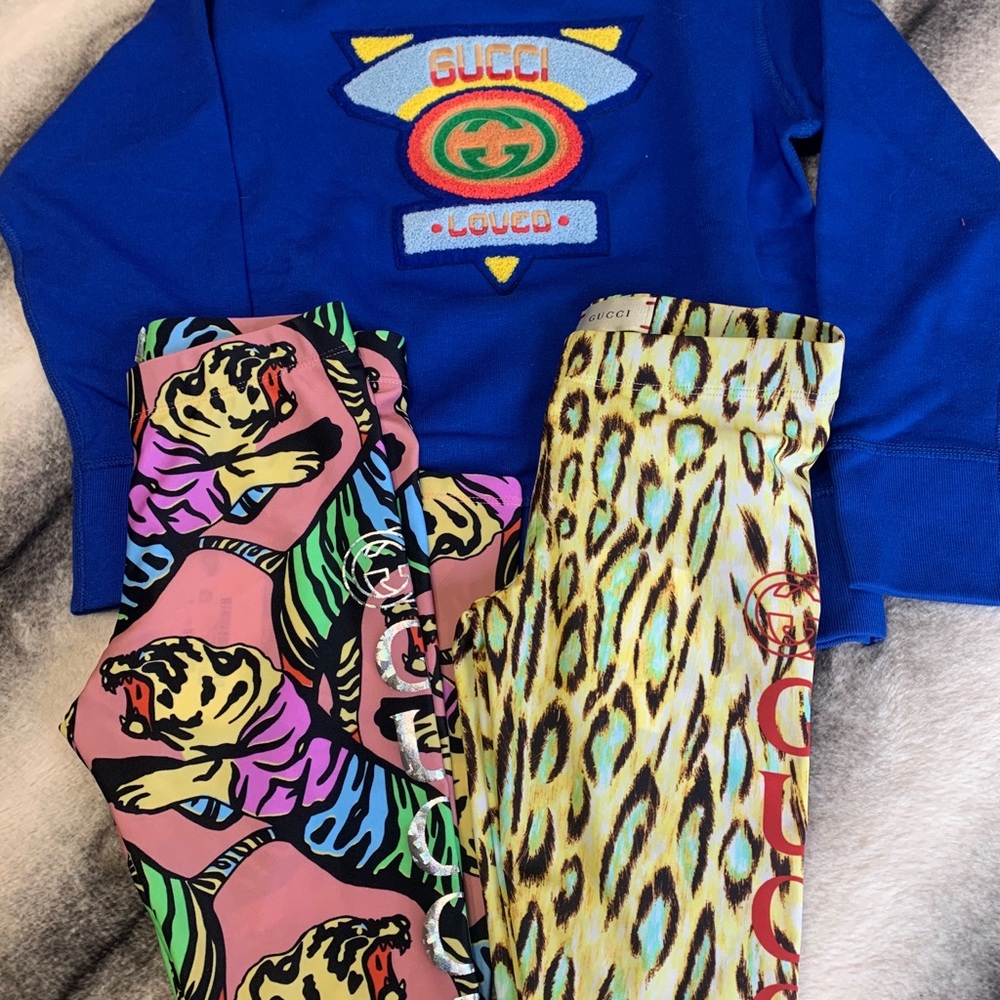 Gucci GG Gucci Logo Leo Leopard Leggings - Picture 11 of 12